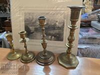 Old massive bronze candlesticks - ( 40 ) !!!