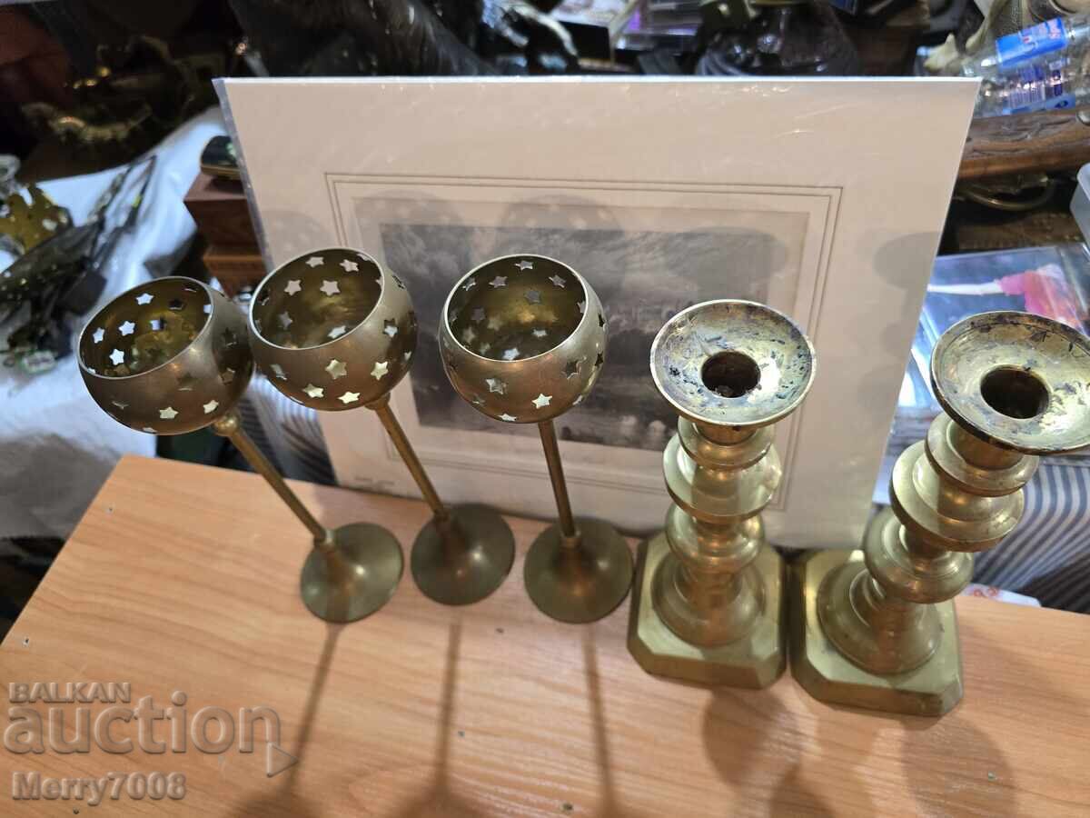 Delivery of Old massive bronze candlesticks - ( 42 ) !!!
