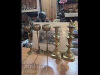 Old massive bronze candlesticks - ( 42 ) !!!