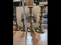 Old massive bronze candlesticks - ( 43 ) !!!