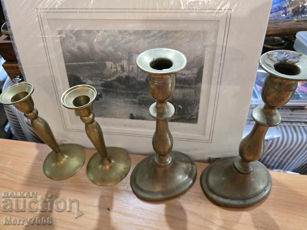 Стари масивни бронзови свещници - ( 45 ) !!! с цена € 56.00 | 109.53 лв.