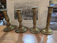 Old massive bronze candlesticks - ( 46 ) !!!