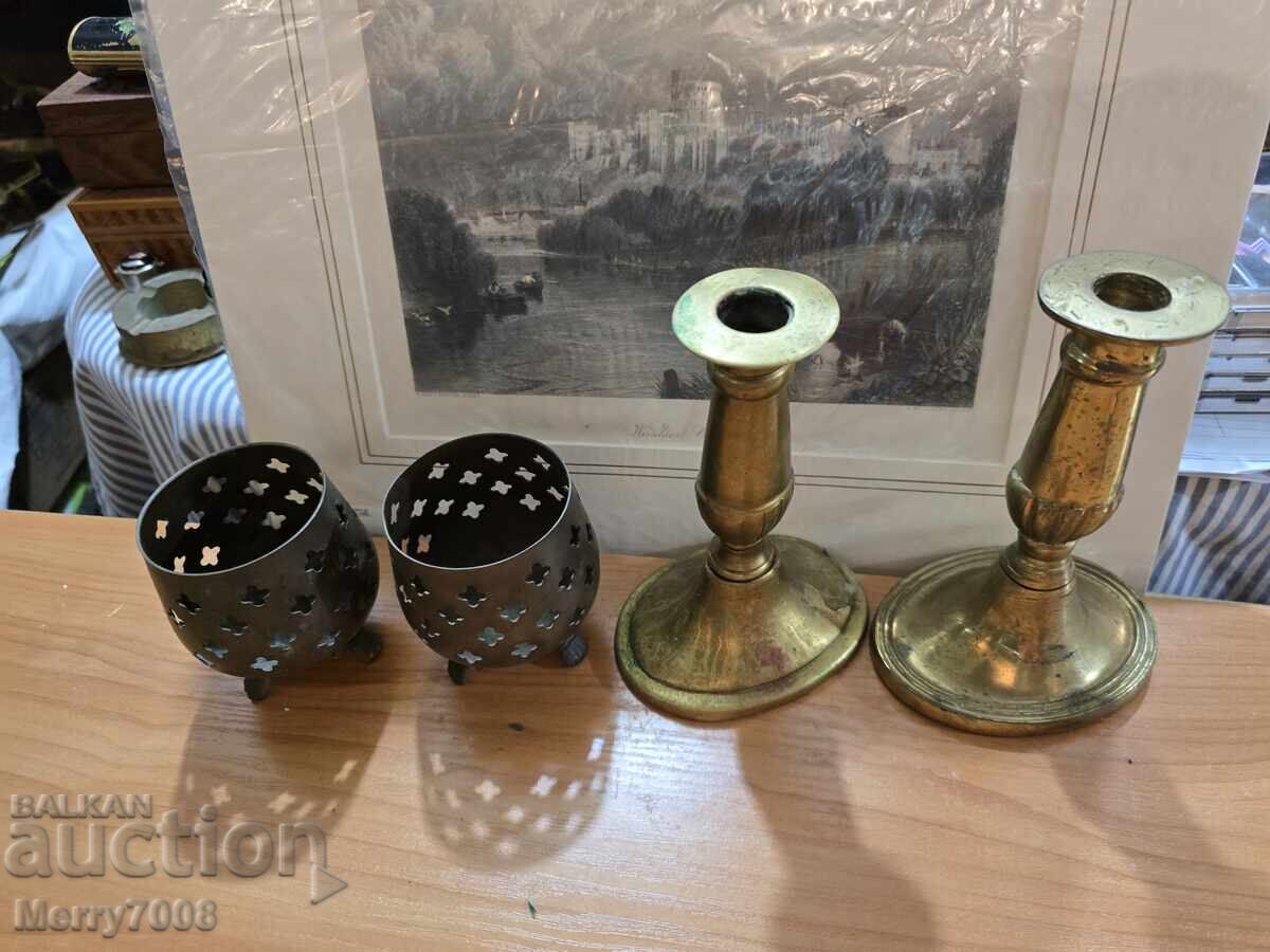 Old massive bronze candlesticks - ( 47 ) !!! with price € 36.00 | 70.41 BGN