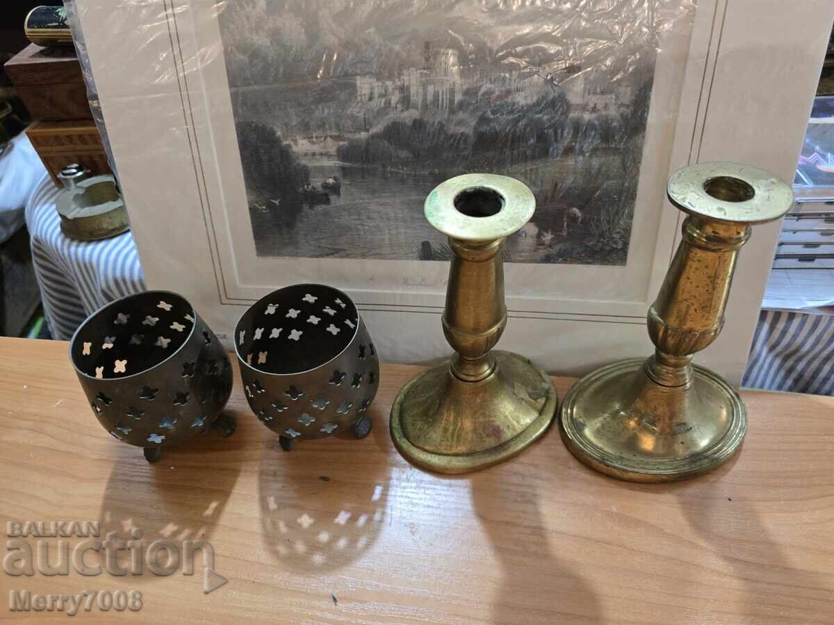 Delivery of Old massive bronze candlesticks - ( 47 ) !!!