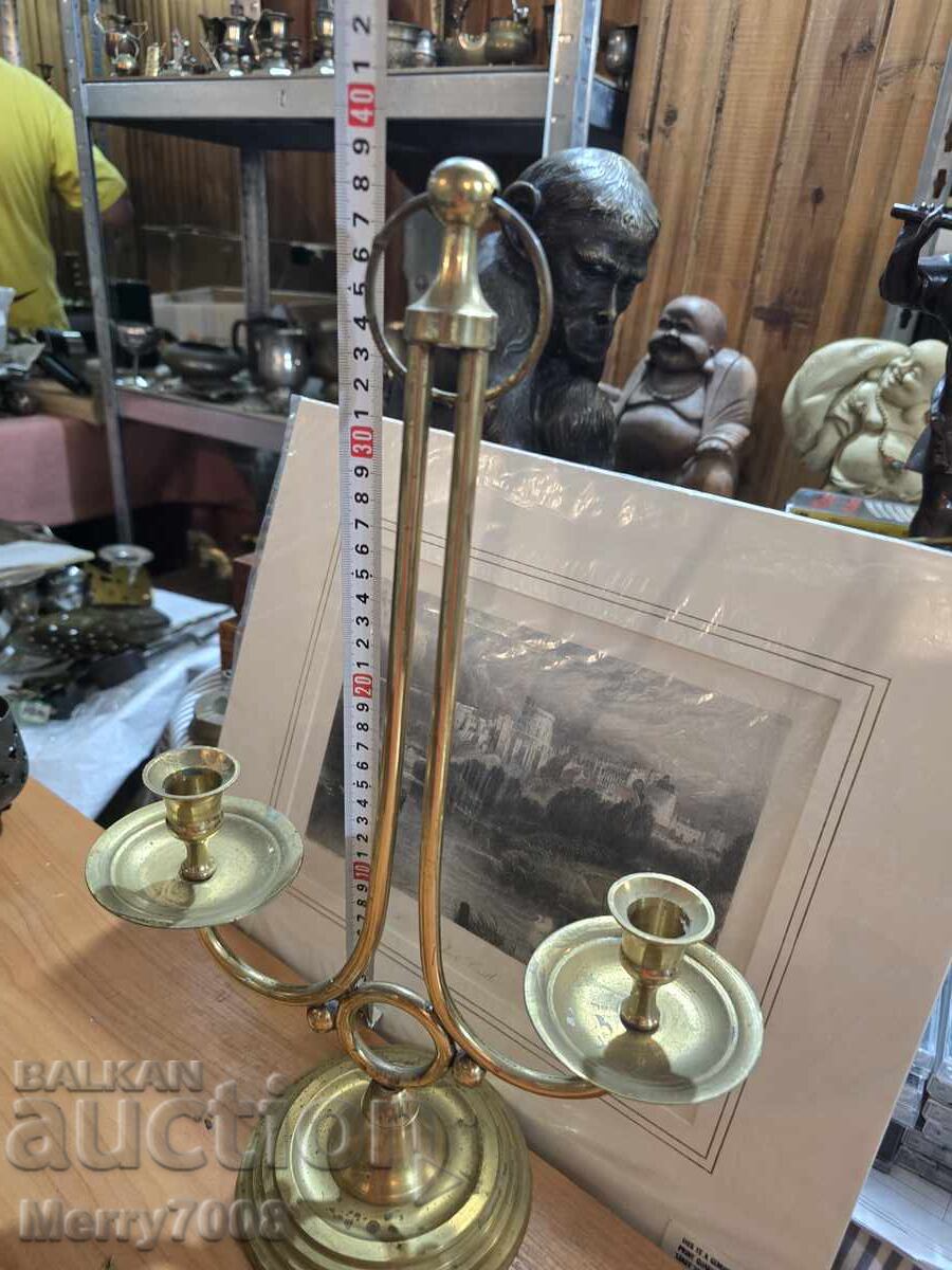 Auction  Old massive bronze candlesticks - ( 48 ) !!!