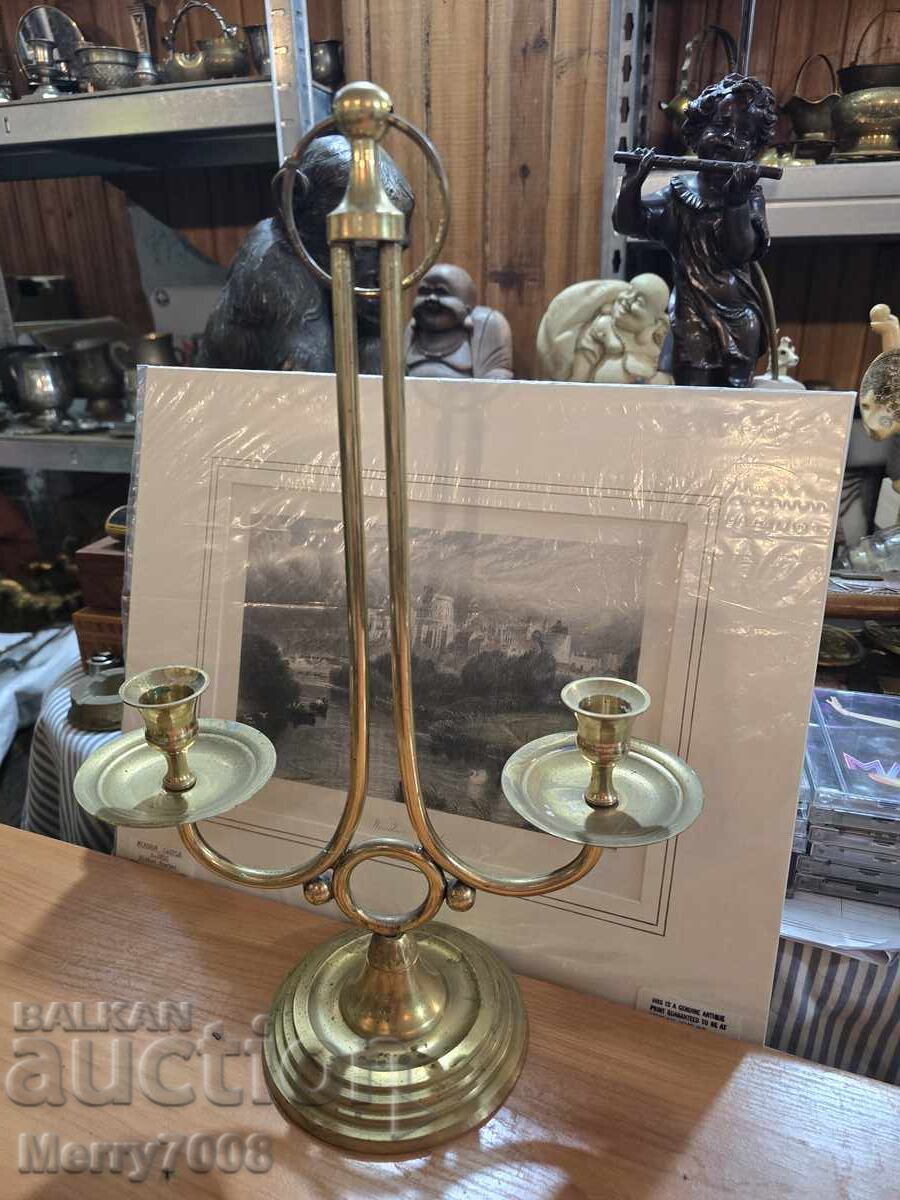 Old massive bronze candlesticks - ( 48 ) !!!