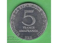 (¯`'•.¸ 5 francs 1980 BURUNDI UNC- ¸.•'´¯)