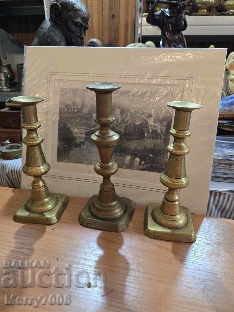 Delivery of Old massive bronze candlesticks - ( 52 ) !!!