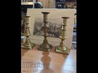 Old massive bronze candlesticks - ( 52 ) !!!