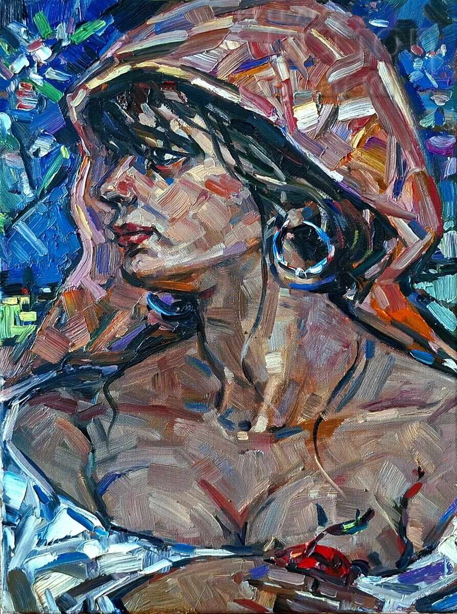 Painting "Village Madonna", art. Danail Tsonev, 2023