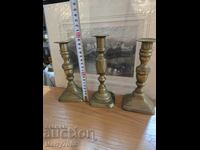 Old massive bronze candlesticks - ( 61 ) !!!