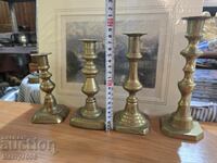 Old massive bronze candlesticks - ( 64 ) !!!