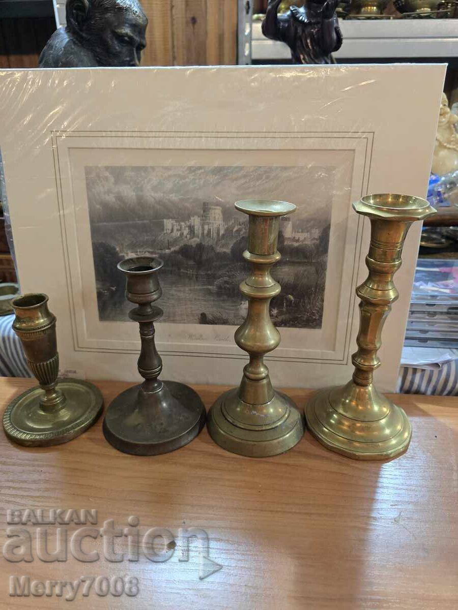 Auction  Old massive bronze candlesticks - ( 66 ) !