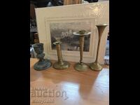 Old massive bronze candlesticks - ( 67 ) !
