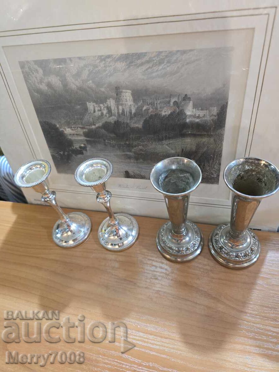 Стари масивни посребрени свещници - ( 74 ) !!! с цена € 36.00 | 70.41 лв.