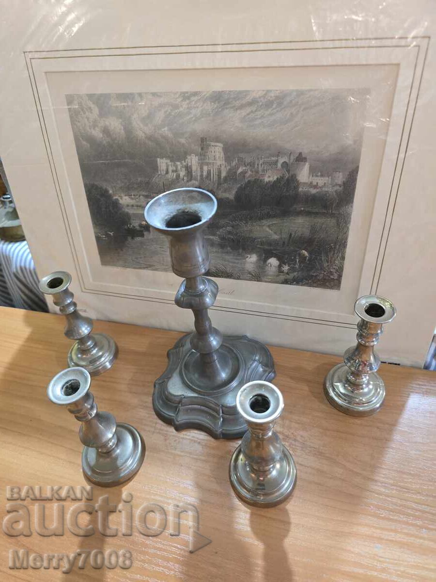 Стари масивни посребрени свещници - ( 78 ) !!! с цена € 34.00 | 66.50 лв.