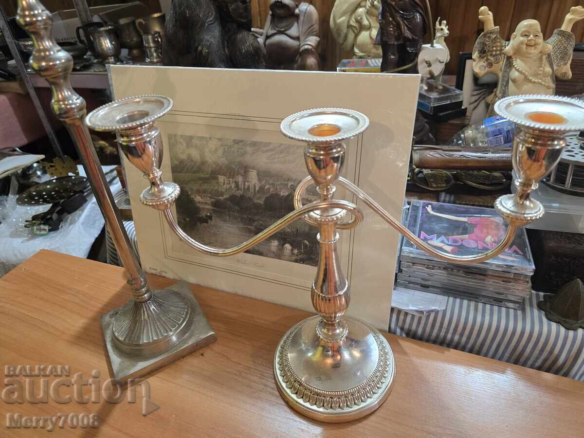 Παλιά μασίφ επαργυρωμένα κηροπήγια - ( 79 ) !!! με τιμή € 99.00 | 193.63 BGN