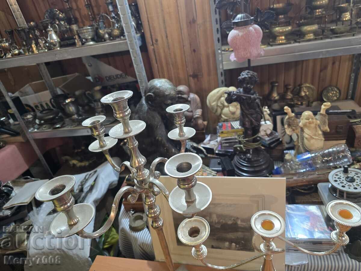 Δημοπρασία Παλιά μασίφ επαργυρωμένα κηροπήγια - ( 79 ) !!!