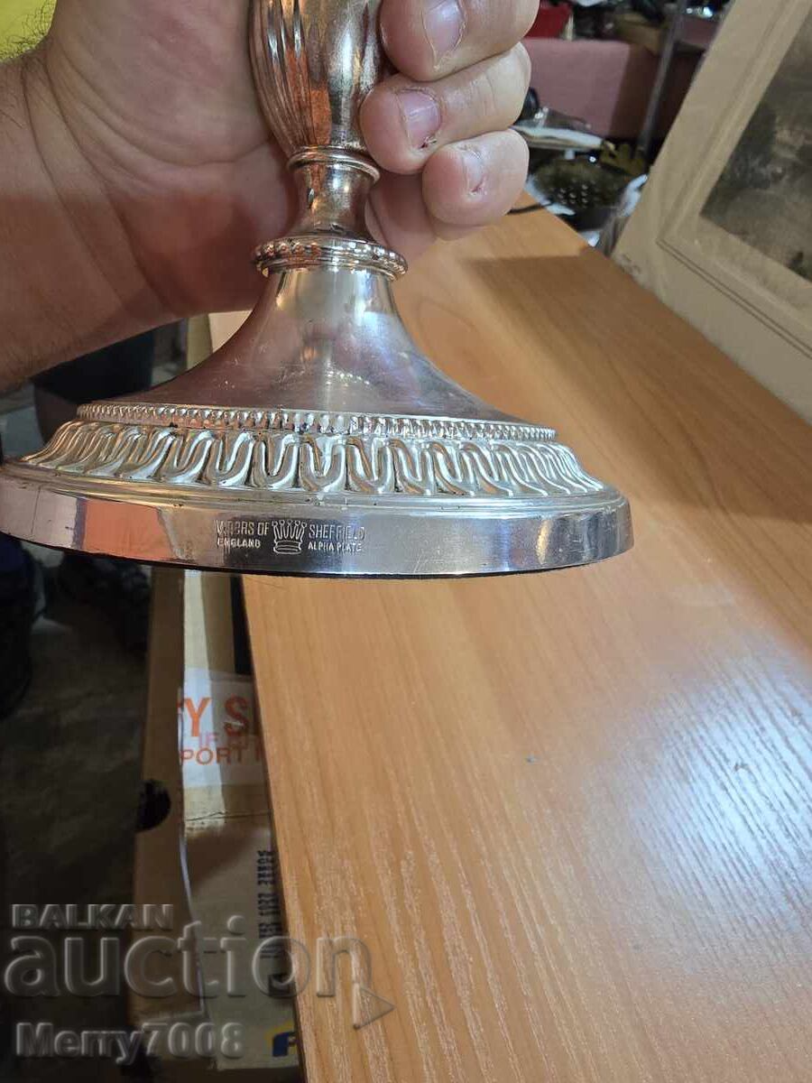 Παλιά μασίφ επαργυρωμένα κηροπήγια - ( 79 ) !!! - 7