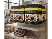Muffin liners 12 pcs. NoStik, 5cm, up to 260°, black, in blister
