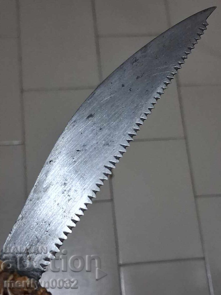 Cuțit de vânătoare fără teacă, mâner din corn de căprior - 6