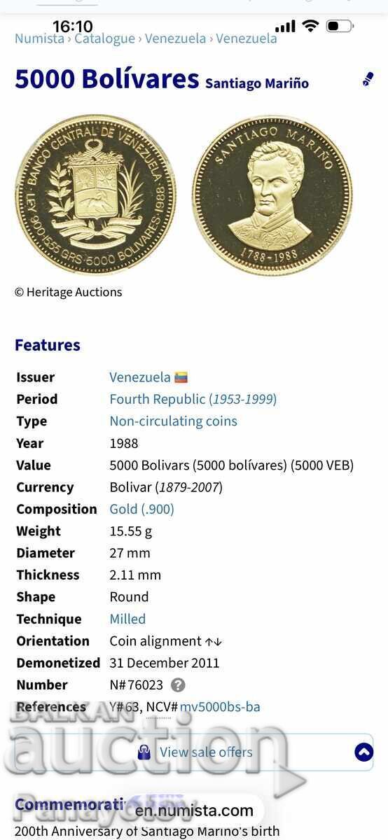 Auction 5000 BOLIVARES VENEZUELA GOLD PCGS NGC PF 67 GOLD COIN Auction 5000 BOLIVARES VENEZUELA GOLD PCGS NGC PF 67 GOLD COIN