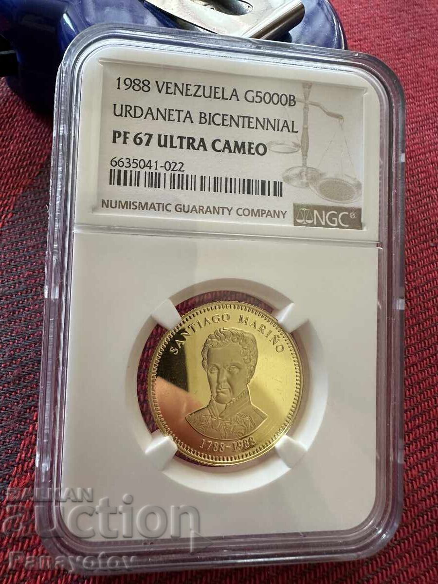 5000 BOLIVARES VENEZUELA GOLD PCGS NGC PF 67 GOLD COIN 5000 BOLIVARES VENEZUELA GOLD PCGS NGC PF 67 GOLD COIN