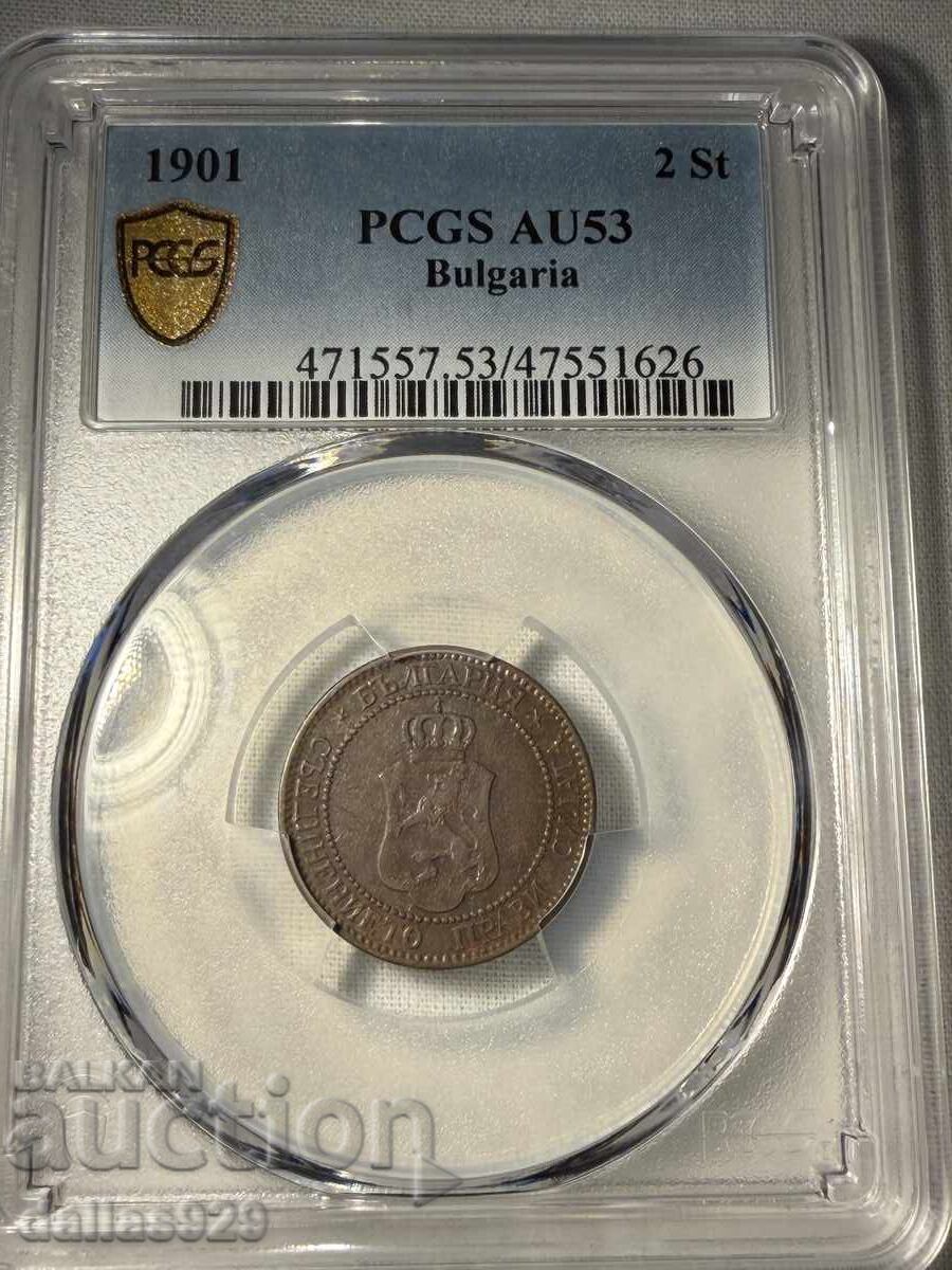 2 stotinki 1901 au53