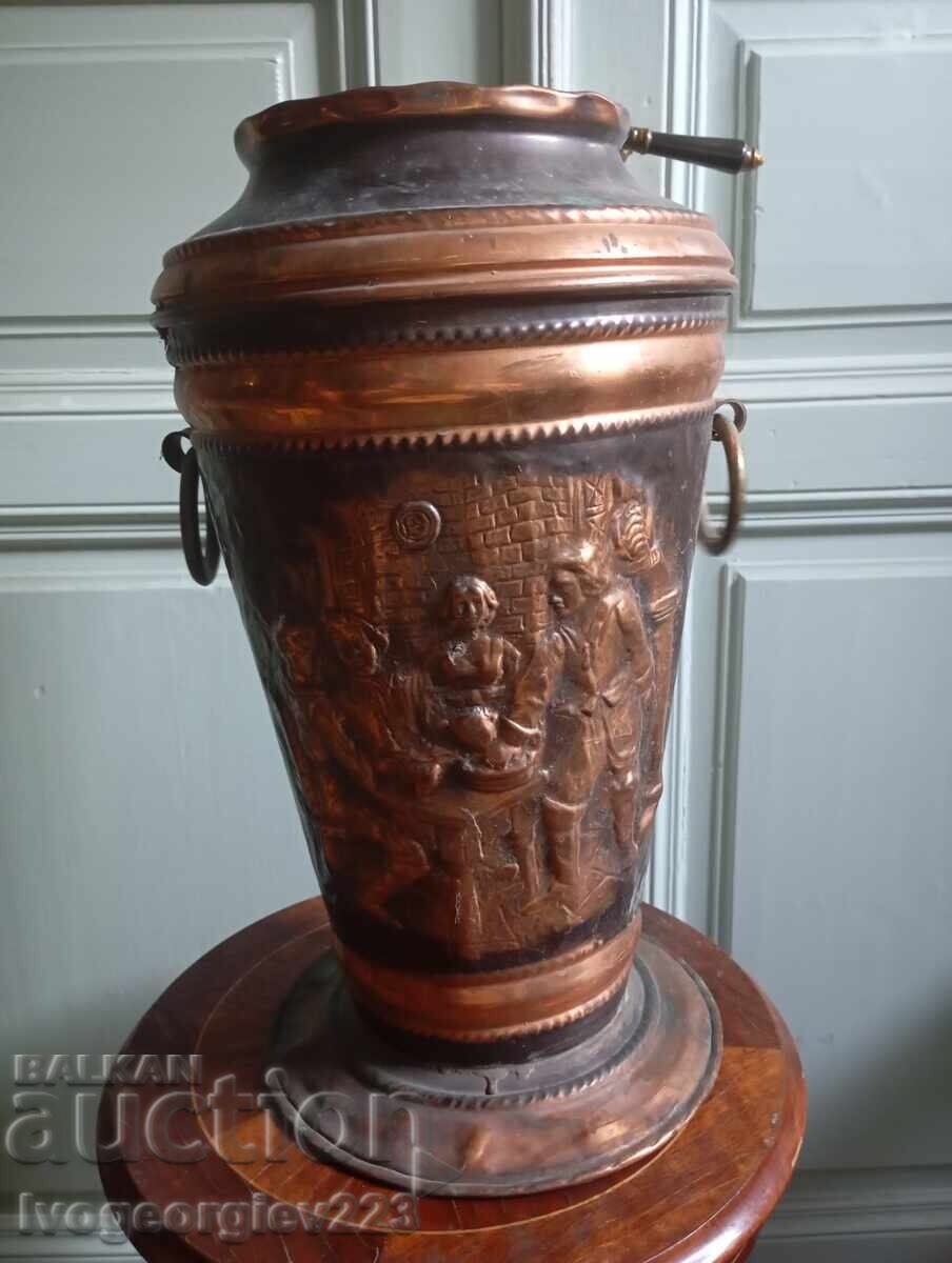 Vintage copper umbrella stand