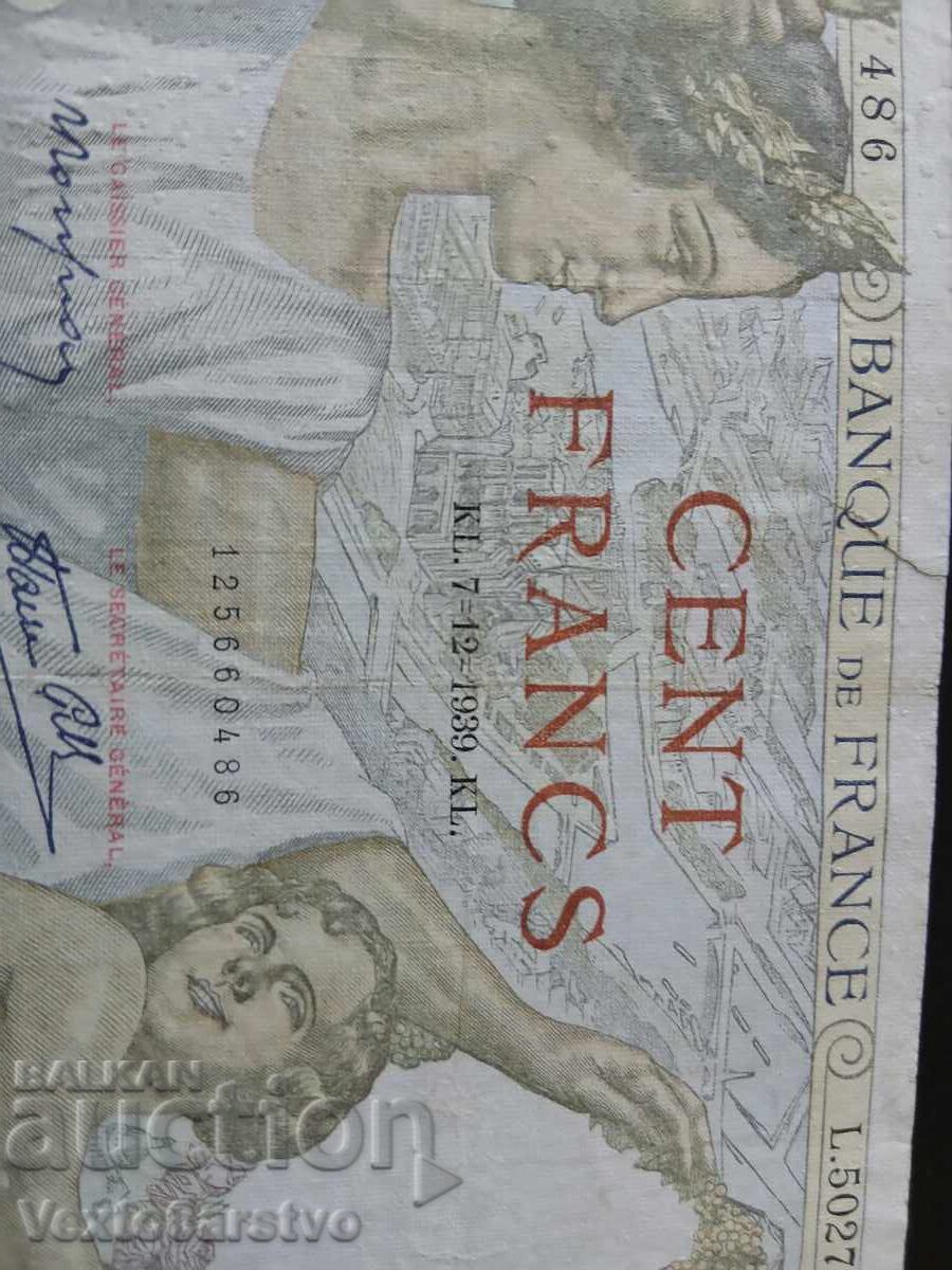 BANCNOTĂ-FRANȚA -100 franci-1939 3 cu preț € 14.99 | 29.32 BGN