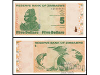 ❤️ ⭐ Zimbabwe 2009 5 USD UNC nou ⭐ ❤️