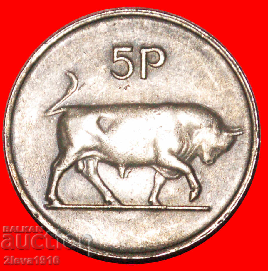Ⰺ GREAT BRITAIN (1969-1990): IRELAND ★ 5 PENCE 1978 BULL!