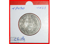 Ⰺ COMMUNIST HAMMER AND SICKLE (1933-1940): CHILE★1 PESO 1933