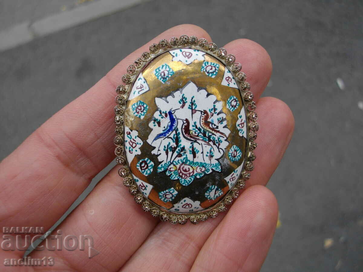 OLD ENAMEL BROOCH ENAMEL WITH SILVER FILLING FILIGREE with price € 50.00 | 97.79 BGN
