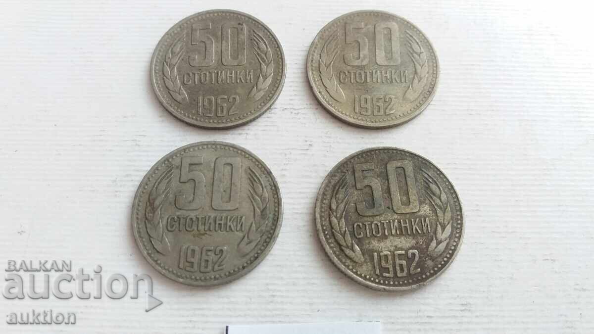 Licitație 50 stotinki 1962 - 4 bucăți