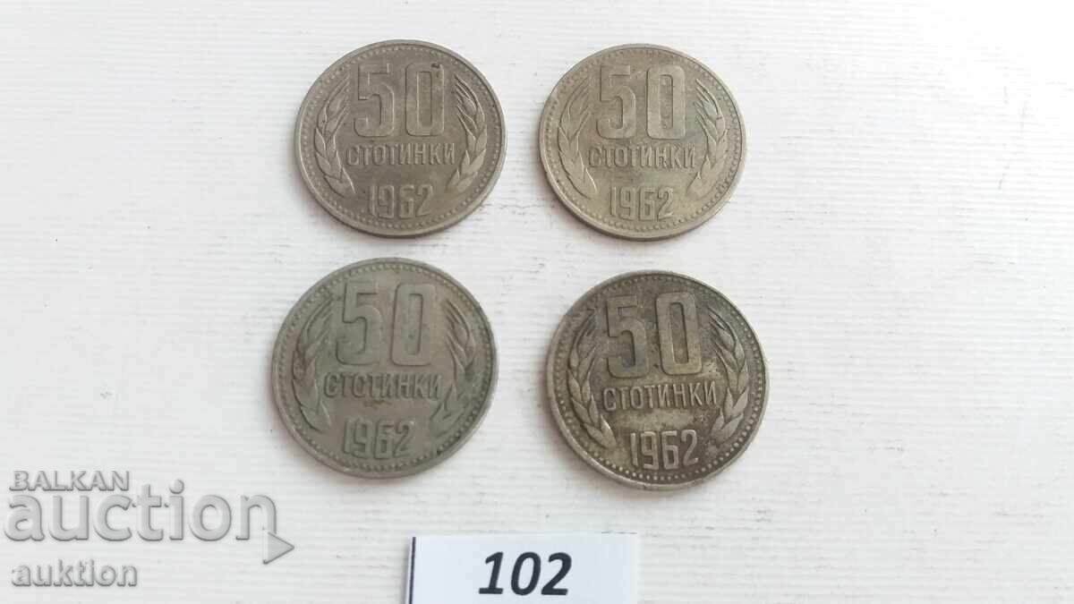 Livrarea 50 stotinki 1962 - 4 bucăți