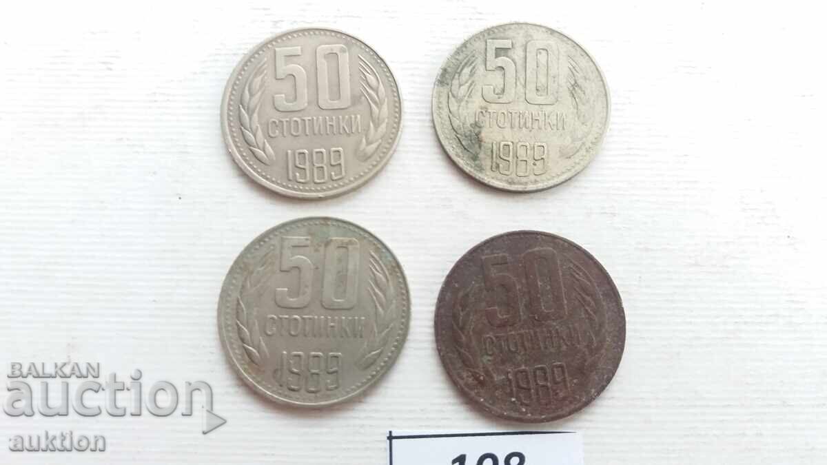 50 stotinki 1989 - 4 bucăți