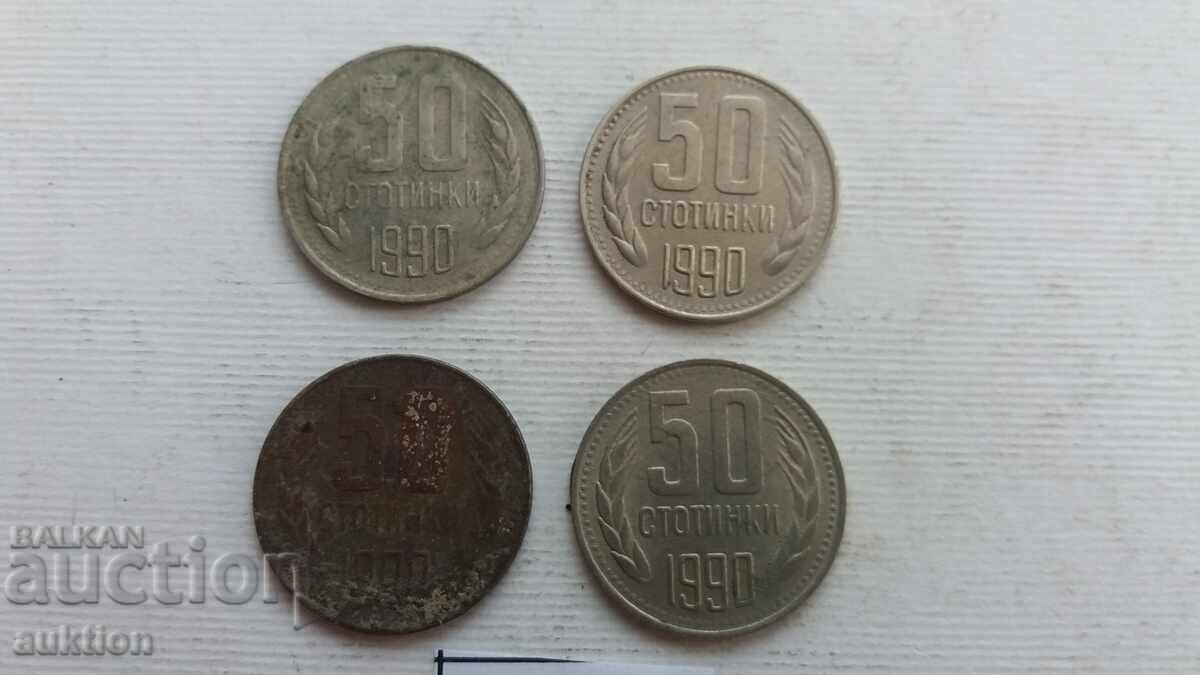 50 stotinki 1990 - 4 bucăți