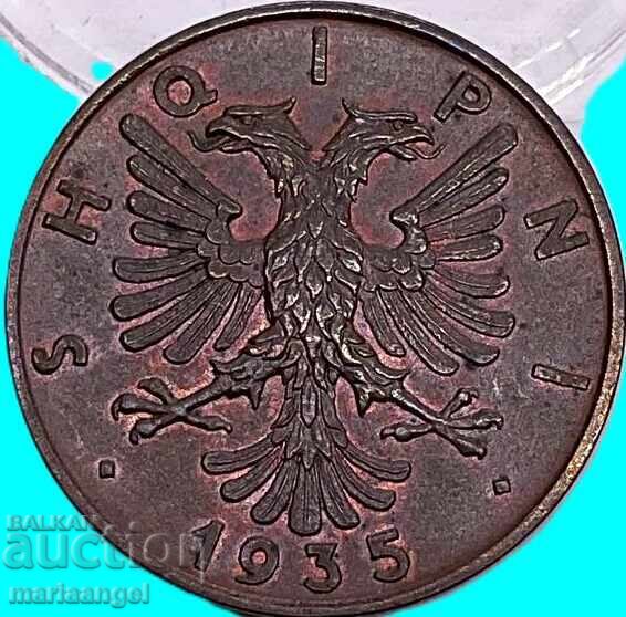 Auction  2 Qindar 1935 Albania Shqipni Rome King Zog bronze