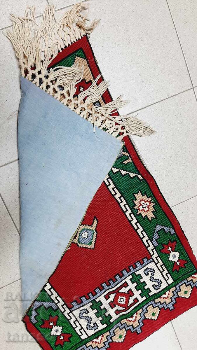 Bulgarian ethnic hand-woven wool wall rug – 83×53 cm - 5