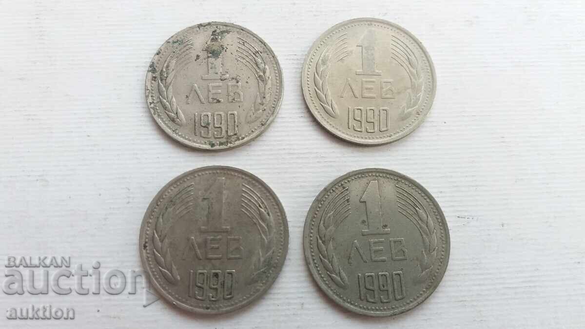1 lev 1990 - 4 pieces with price € 2.99 | 5.85 BGN