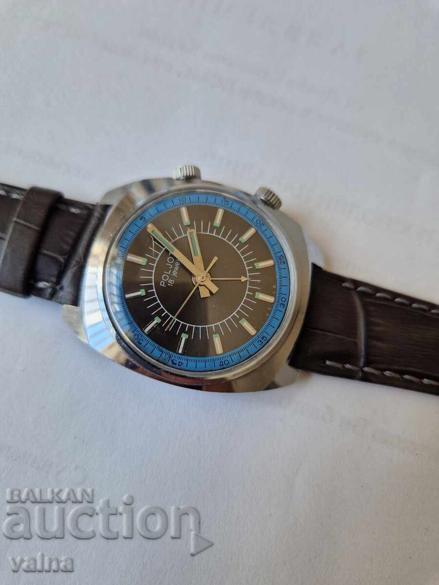 Auction  POLJOT Alarm; Poljot bell, cal. 2612.1, USSR, dark green dial!