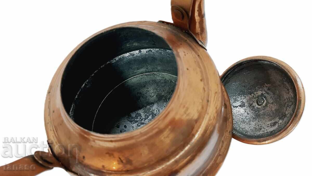 Vintage copper kettle, wooden handle - 6 Vintage copper kettle, wooden handle - 6