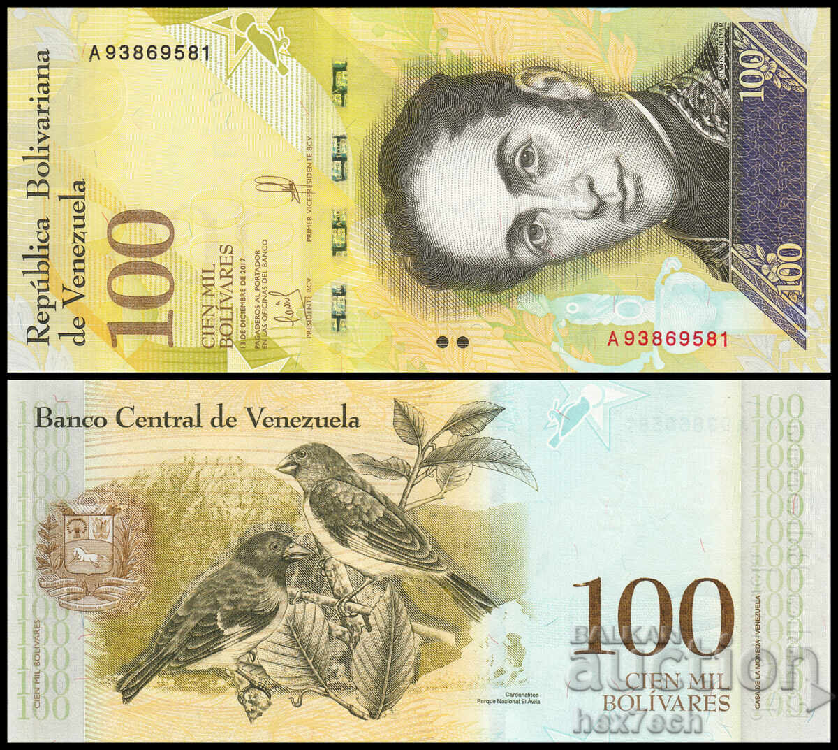 ❤️ ⭐ Venezuela 2017 100000 Bolivar UNC new ⭐ ❤️