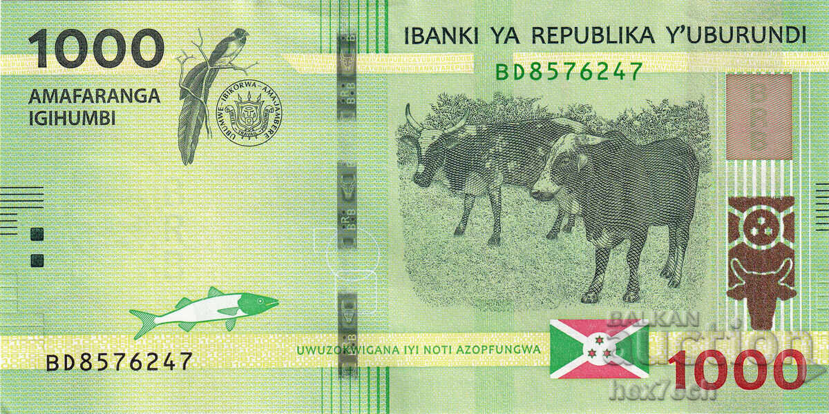❤️ ⭐ Μπουρούντι 2021 1000 φράγκα UNC νέο ⭐ ❤️ με τιμή 1.99 €