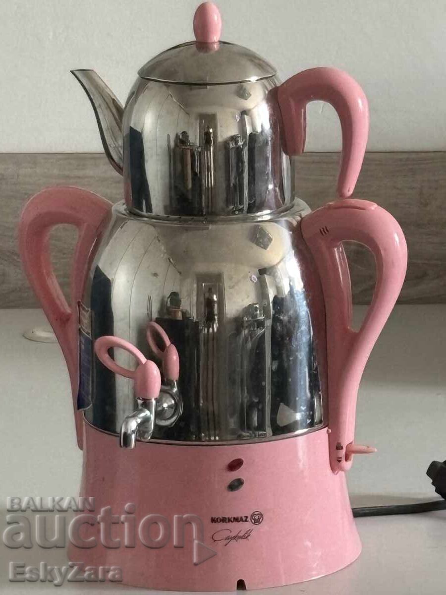 Korkmaz Çaykolik A341-11 Electric Turkish Samovar (Pink) - 5