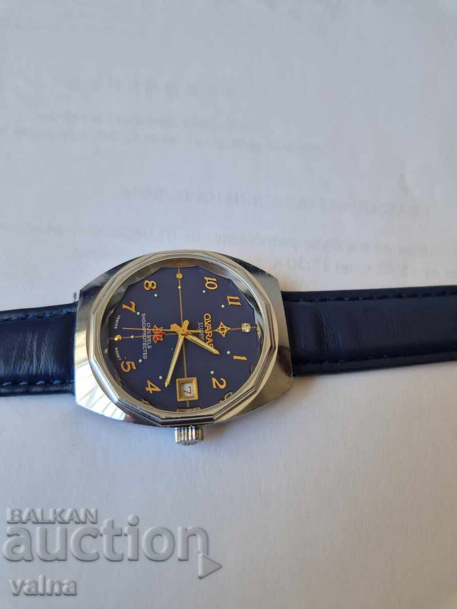 Auction  OVARAS Super, 17 jewels, FHF-ST 96-4N, Swiss, New!