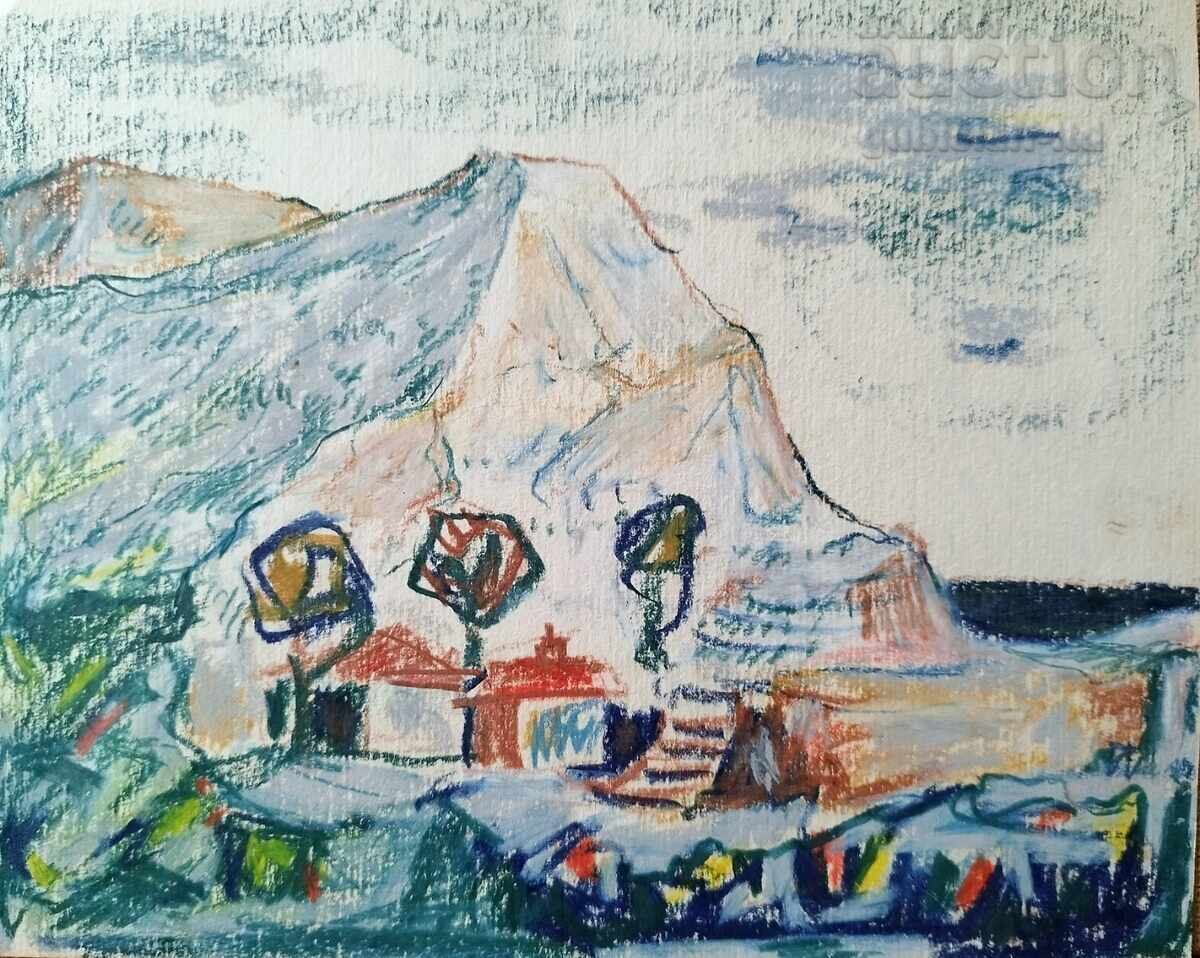 Painting, landscape, Balchik, artist Nikola Daskalov (1941-2010) -3