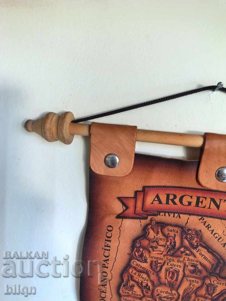 Handmade Vintage Leather Map of Argentina with price 34.98 €
