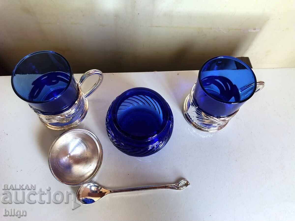 Auction  Beautiful Silver-Plated Mocha, Espresso Set